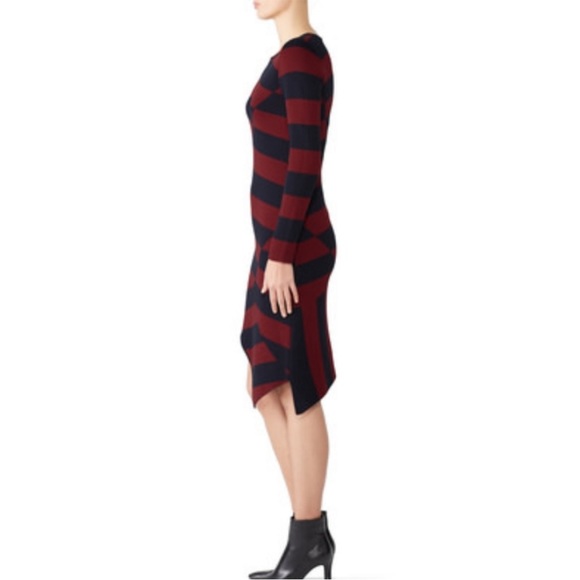 Slate & Willow Sweater asymmetrical hem stripe dress - Picture 4 of 10